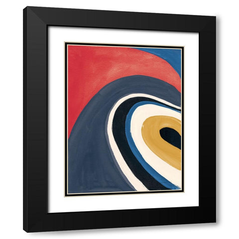 In the Groove I Retro Black Modern Wood Framed Art Print with Double Matting by Nai, Danhui