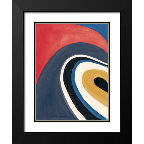 In the Groove I Retro Black Modern Wood Framed Art Print with Double Matting by Nai, Danhui