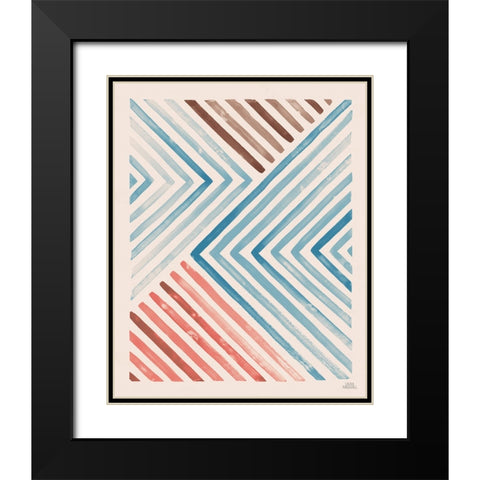 Red and Blue Sunset I Black Modern Wood Framed Art Print with Double Matting by Marshall, Laura