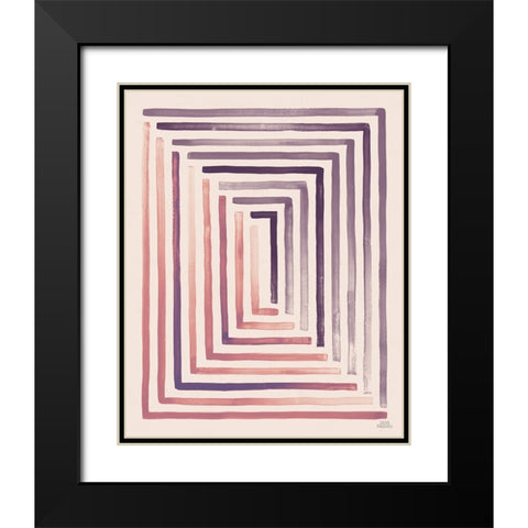 Red and Blue Sunset II Black Modern Wood Framed Art Print with Double Matting by Marshall, Laura