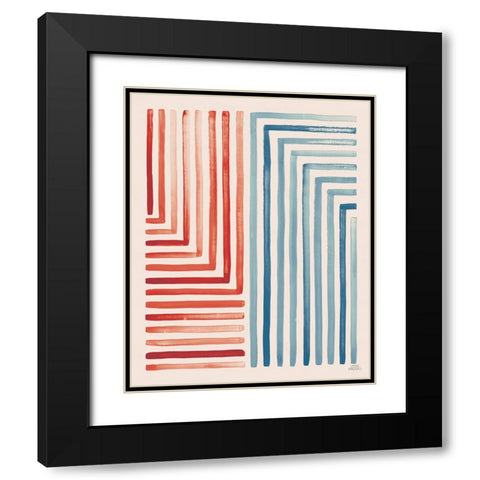 Red and Blue Sunset III Black Modern Wood Framed Art Print with Double Matting by Marshall, Laura