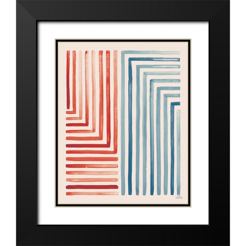 Red and Blue Sunset III Black Modern Wood Framed Art Print with Double Matting by Marshall, Laura