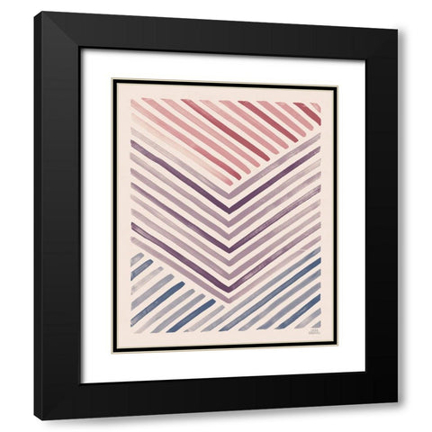 Red and Blue Sunset IV Black Modern Wood Framed Art Print with Double Matting by Marshall, Laura