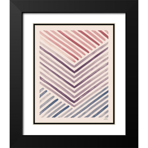 Red and Blue Sunset IV Black Modern Wood Framed Art Print with Double Matting by Marshall, Laura