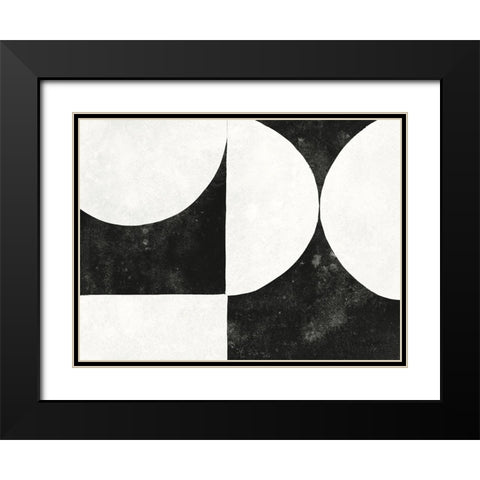 Strand VI BW Black Modern Wood Framed Art Print with Double Matting by Nai, Danhui