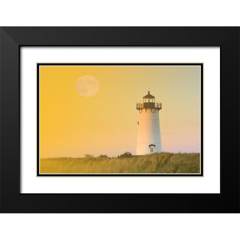 Moon over Marthas Vineyard Yellow Black Modern Wood Framed Art Print with Double Matting by Gendreau, Katherine