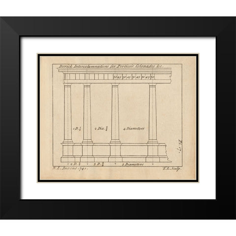 Architectural Drawings V Black Modern Wood Framed Art Print with Double Matting by Wild Apple Portfolio