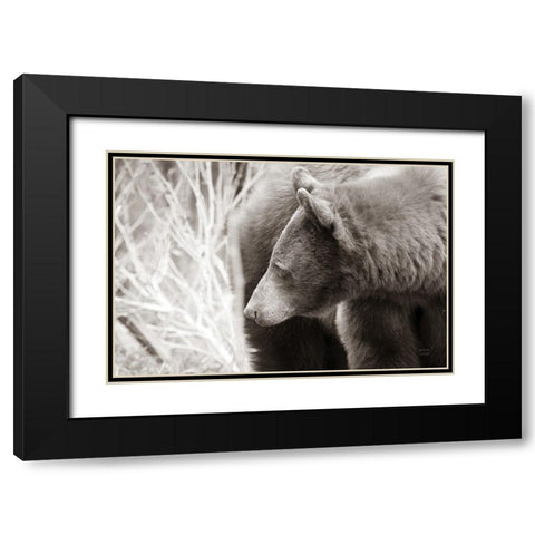 Bear Tones Black Modern Wood Framed Art Print with Double Matting by Larson, Nathan
