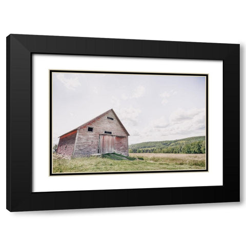 Barn With a View Black Modern Wood Framed Art Print with Double Matting by Larson, Nathan