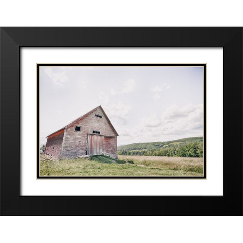 Barn With a View Black Modern Wood Framed Art Print with Double Matting by Larson, Nathan