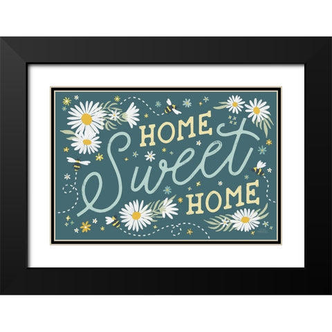 Daisy Garden I Black Modern Wood Framed Art Print with Double Matting by Marshall, Laura