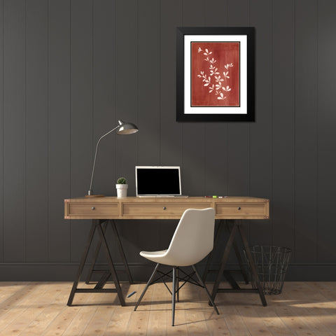 Simple Nature II Burgundy Black Modern Wood Framed Art Print with Double Matting by Nai, Danhui