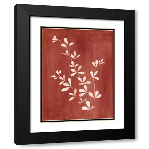 Simple Nature II Burgundy Black Modern Wood Framed Art Print with Double Matting by Nai, Danhui