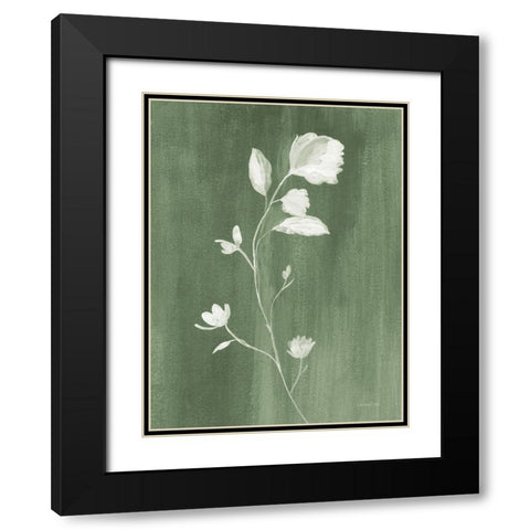 Simple Nature III Sage Black Modern Wood Framed Art Print with Double Matting by Nai, Danhui