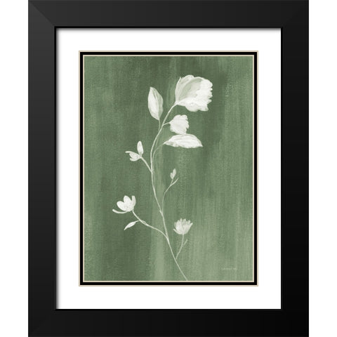 Simple Nature III Sage Black Modern Wood Framed Art Print with Double Matting by Nai, Danhui