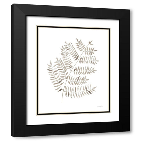 Woodland Fern Khaki Black Modern Wood Framed Art Print with Double Matting by Charro, Mercedes Lopez