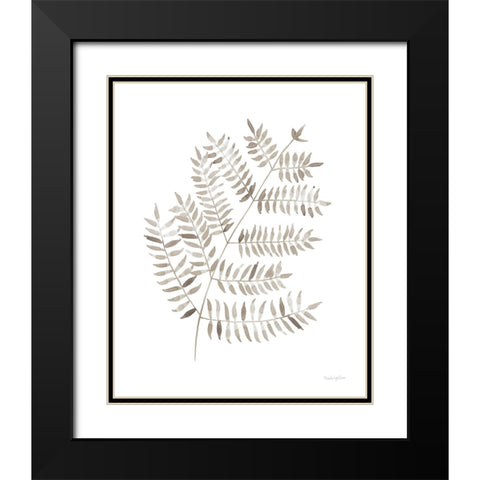 Woodland Fern Khaki Black Modern Wood Framed Art Print with Double Matting by Charro, Mercedes Lopez