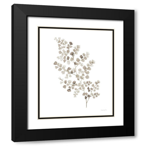 Maidenhair Fern Khaki Black Modern Wood Framed Art Print with Double Matting by Charro, Mercedes Lopez