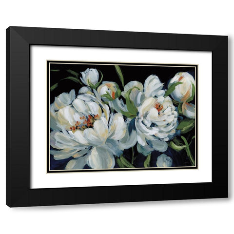 Peony Season I Black Modern Wood Framed Art Print with Double Matting by Pete, Katrina