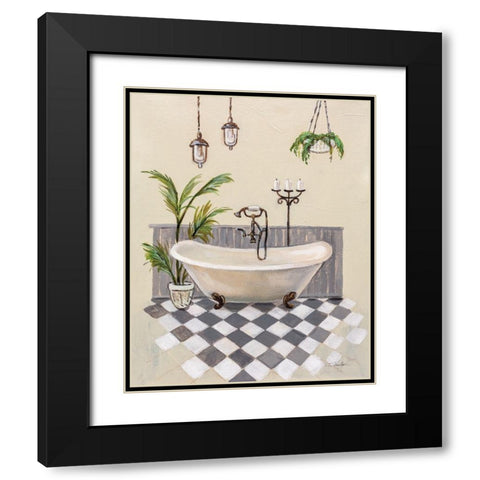 Gray Cottage Bathroom I Black Modern Wood Framed Art Print with Double Matting by Vassileva, Silvia