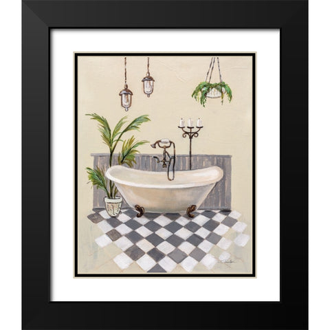 Gray Cottage Bathroom I Black Modern Wood Framed Art Print with Double Matting by Vassileva, Silvia