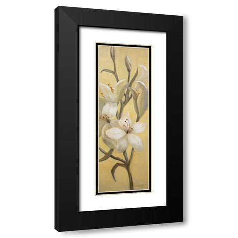 Subtle Lily I Black Modern Wood Framed Art Print with Double Matting by Vassileva, Silvia