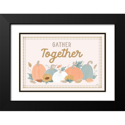 Festive Friendsgiving I Black Modern Wood Framed Art Print with Double Matting by Marshall, Laura