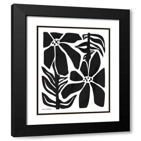 Flower Power I BW Black Modern Wood Framed Art Print with Double Matting by Gallagher, Megan