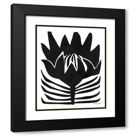 Flower Power II Black Modern Wood Framed Art Print with Double Matting by Gallagher, Megan