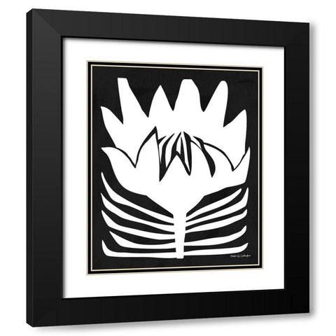Flower Power II WB Black Modern Wood Framed Art Print with Double Matting by Gallagher, Megan