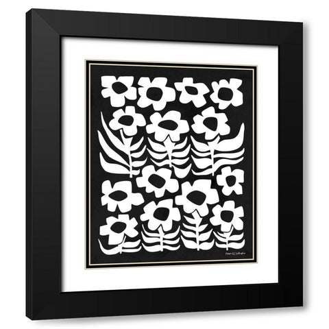 Flower Power III WB Black Modern Wood Framed Art Print with Double Matting by Gallagher, Megan
