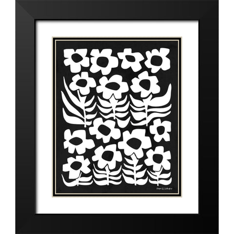 Flower Power III WB Black Modern Wood Framed Art Print with Double Matting by Gallagher, Megan