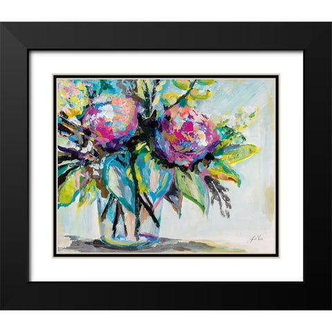 Big Blooms Black Modern Wood Framed Art Print with Double Matting by Vertentes, Jeanette