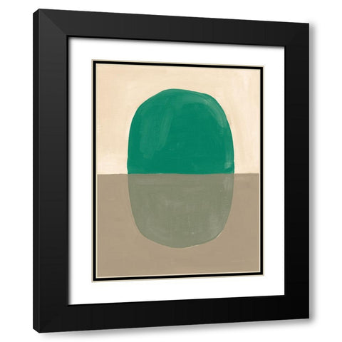 Encapsulate I Green Black Modern Wood Framed Art Print with Double Matting by Nai, Danhui