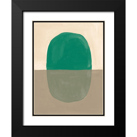 Encapsulate I Green Black Modern Wood Framed Art Print with Double Matting by Nai, Danhui