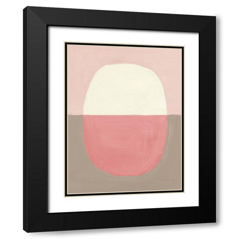 Encapsulate II Pink Black Modern Wood Framed Art Print with Double Matting by Nai, Danhui