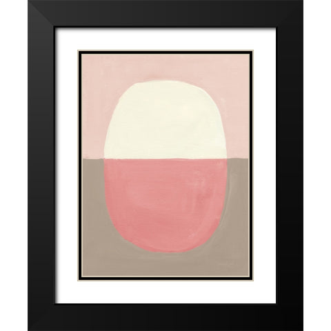 Encapsulate II Pink Black Modern Wood Framed Art Print with Double Matting by Nai, Danhui