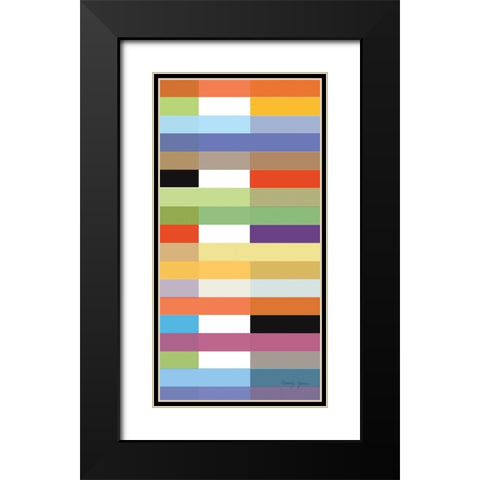 Party Time II Panel I Black Modern Wood Framed Art Print with Double Matting by Green, Nancy