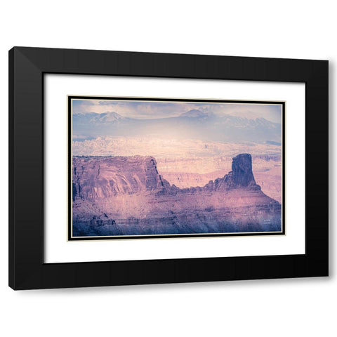 pinks Black Modern Wood Framed Art Print with Double Matting by Larson, Nathan