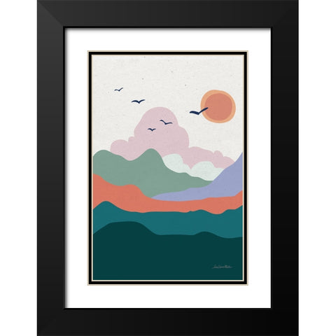 Hills and Valleys II v2 Black Modern Wood Framed Art Print with Double Matting by Miller, Sara Zieve