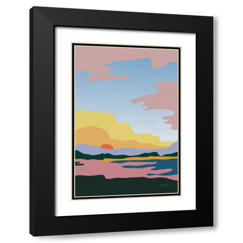 Hills and Valleys III v2 Black Modern Wood Framed Art Print with Double Matting by Miller, Sara Zieve