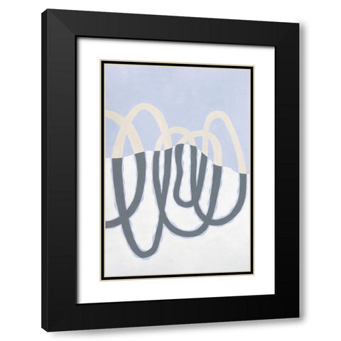 Loops II v2 Black Modern Wood Framed Art Print with Double Matting by Ferguson, Kathy