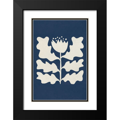 Delighted I Navy Vertical Black Modern Wood Framed Art Print with Double Matting by Hershey, Moira