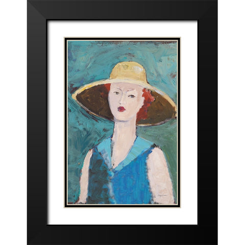 Flea Market Portrait II Blue v2 Black Modern Wood Framed Art Print with Double Matting by Tillmon, Avery