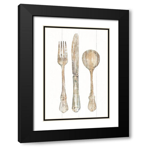 Setting the Table I Black Modern Wood Framed Art Print with Double Matting by Wild Apple Portfolio