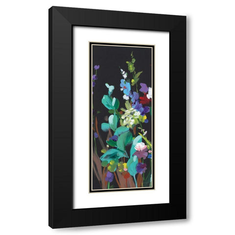 Brightness Flowering Panel I Black Modern Wood Framed Art Print with Double Matting by Nai, Danhui