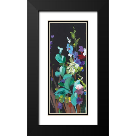 Brightness Flowering Panel I Black Modern Wood Framed Art Print with Double Matting by Nai, Danhui