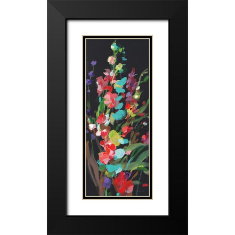 Brightness Flowering Panel II Black Modern Wood Framed Art Print with Double Matting by Nai, Danhui