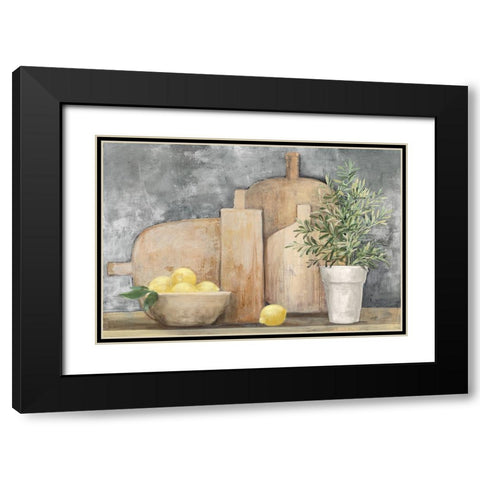 Rustic Kitchen Gray Black Modern Wood Framed Art Print with Double Matting by Purinton, Julia