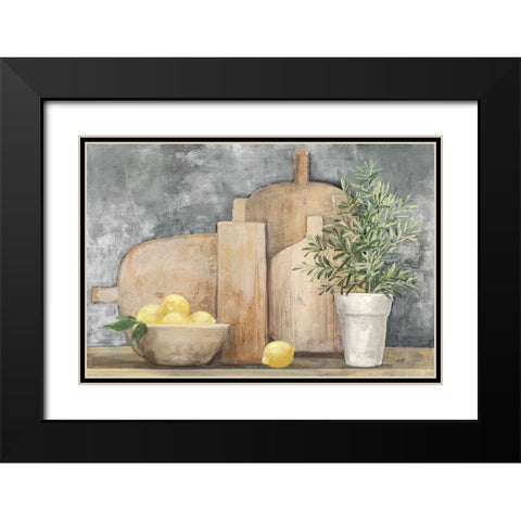 Rustic Kitchen Gray Black Modern Wood Framed Art Print with Double Matting by Purinton, Julia